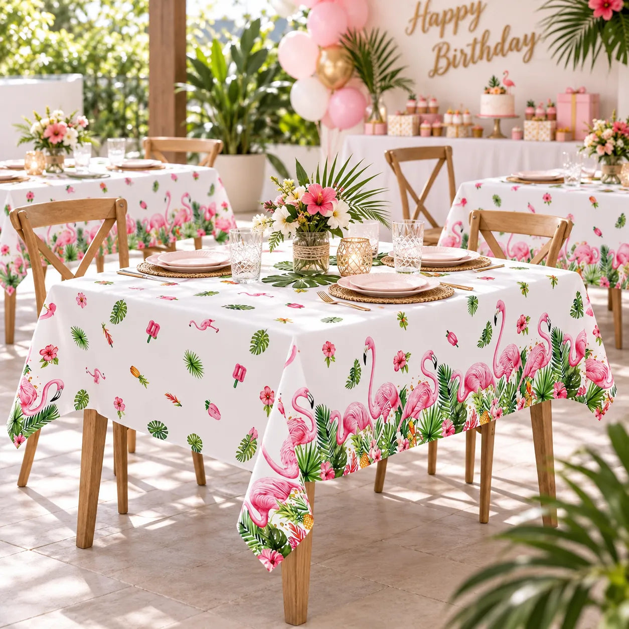 Nappe Jetable Flamant Rose Belle