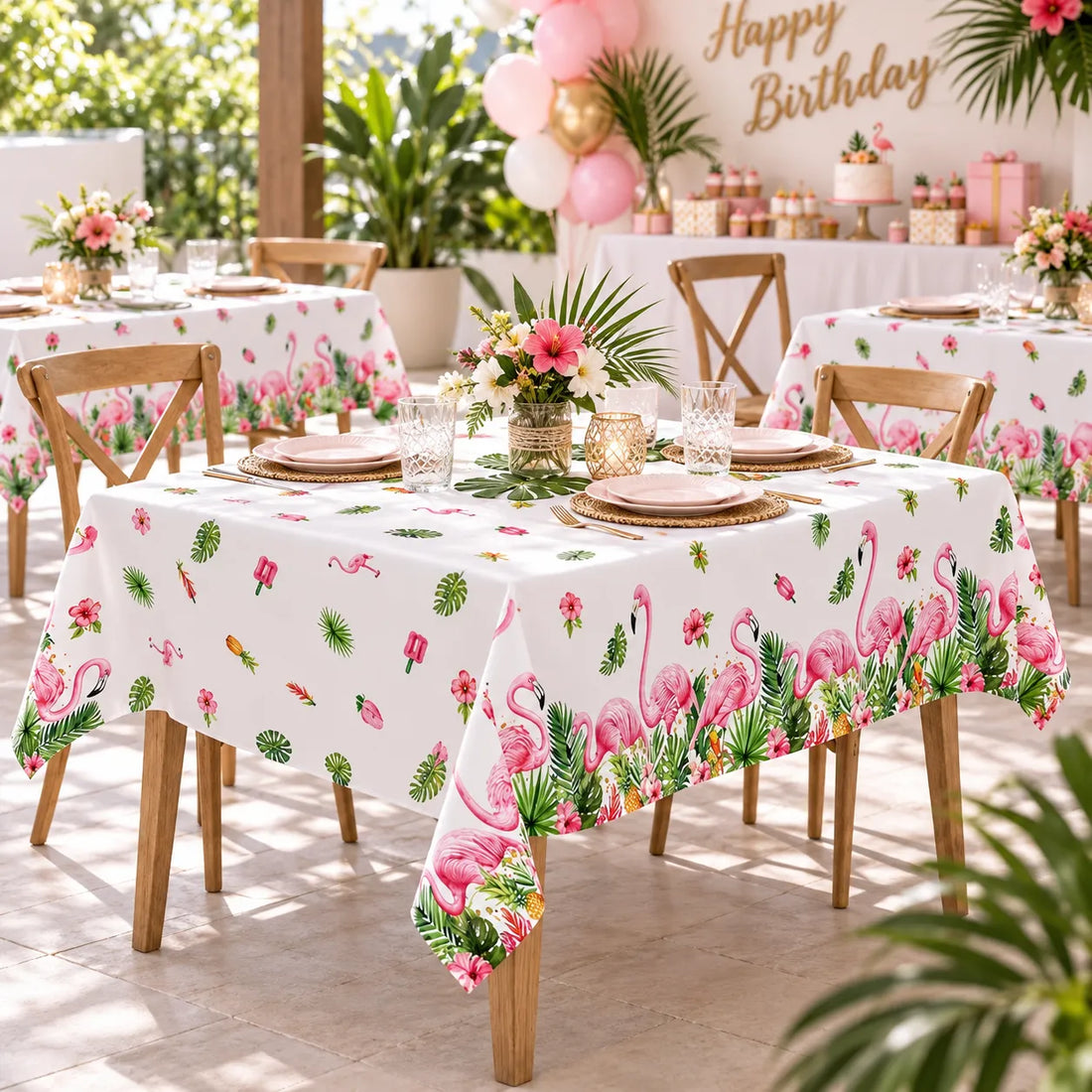 Nappe Jetable Flamant Rose Belle