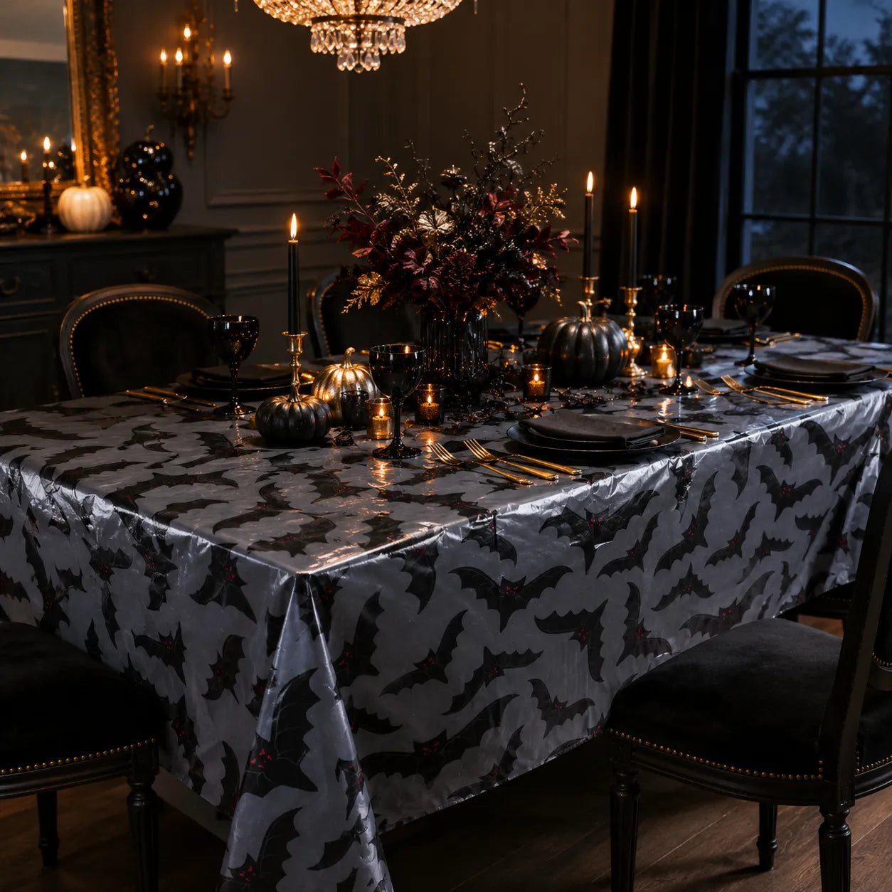 Nappe Jetable Halloween Grise stylé