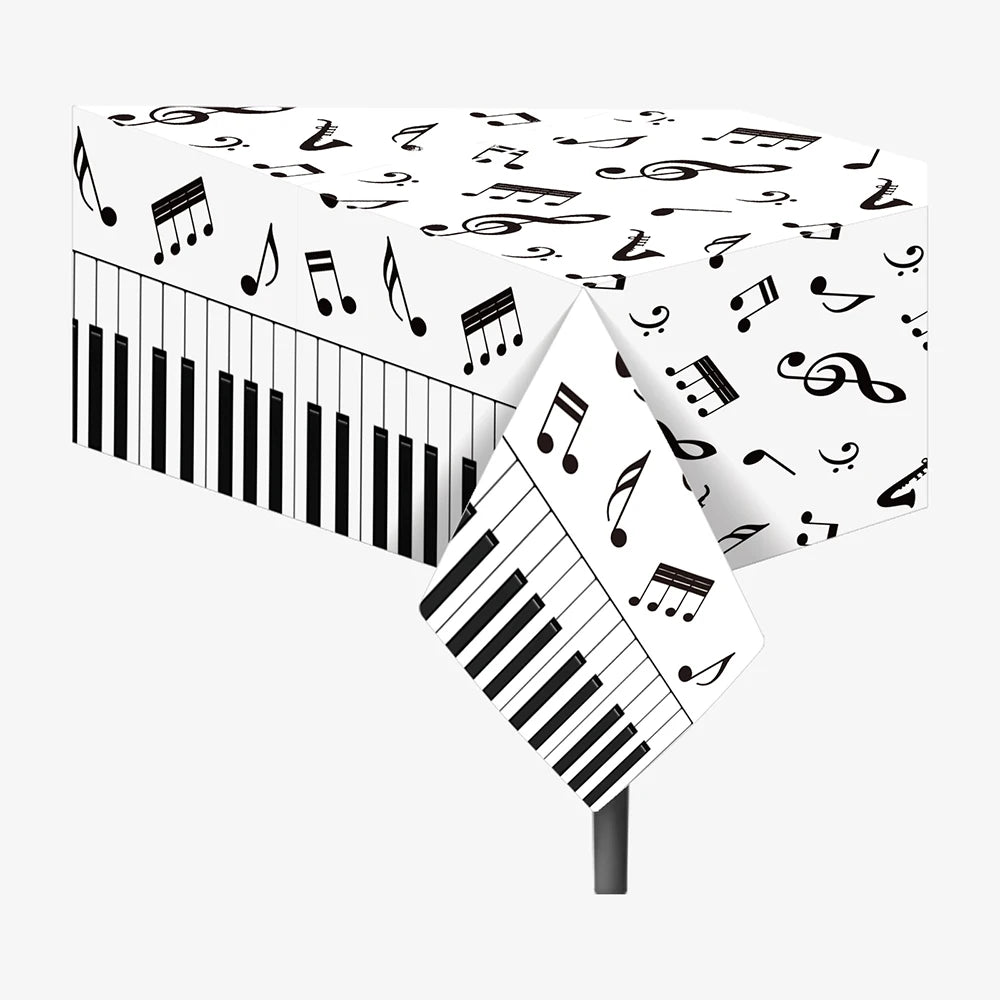 Nappe Jetable Notes de Musique Noir et Blanc