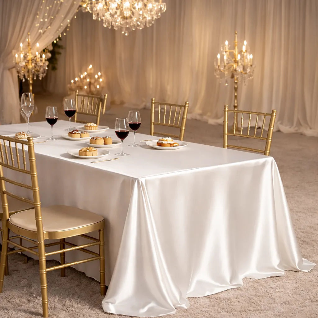 Nappe Mariage Blanc en Satin
