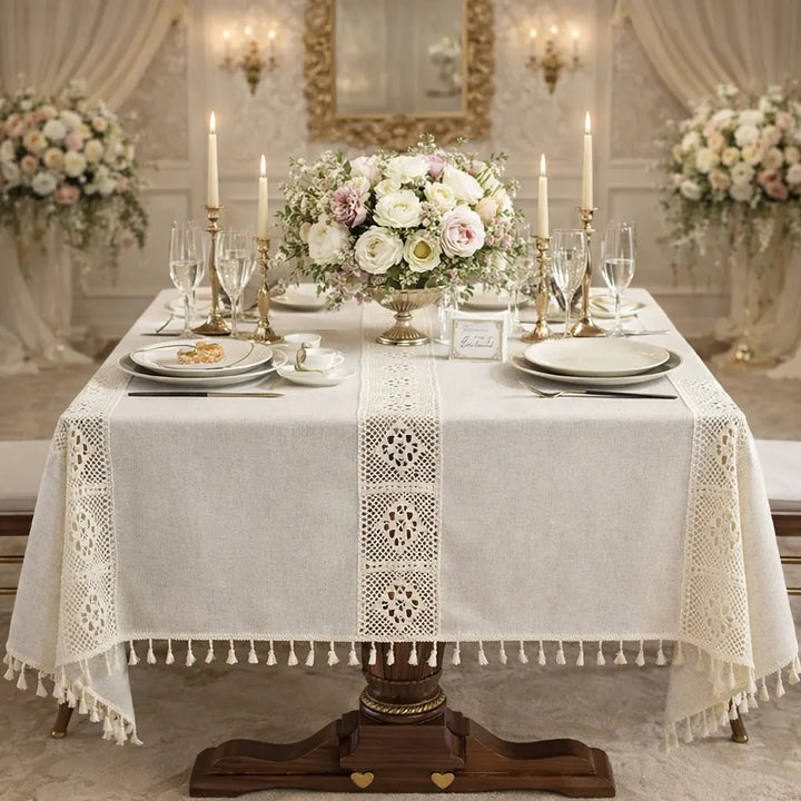 Nappe Mariage Bohème Blanche