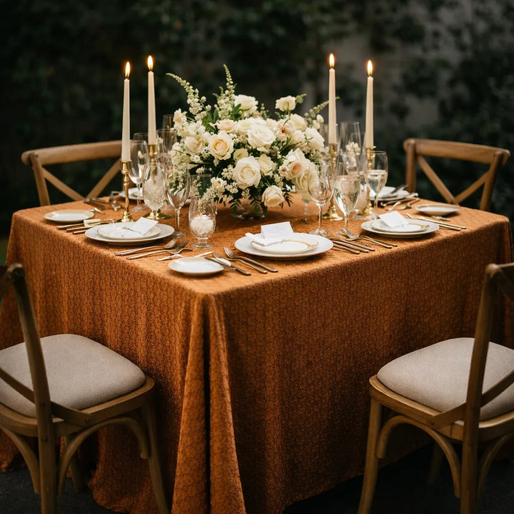 Nappe Mariage Jacquard Marron