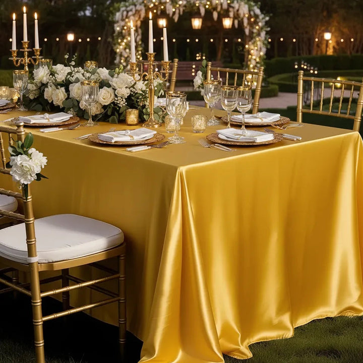 Nappe Mariage Jaune en Satin