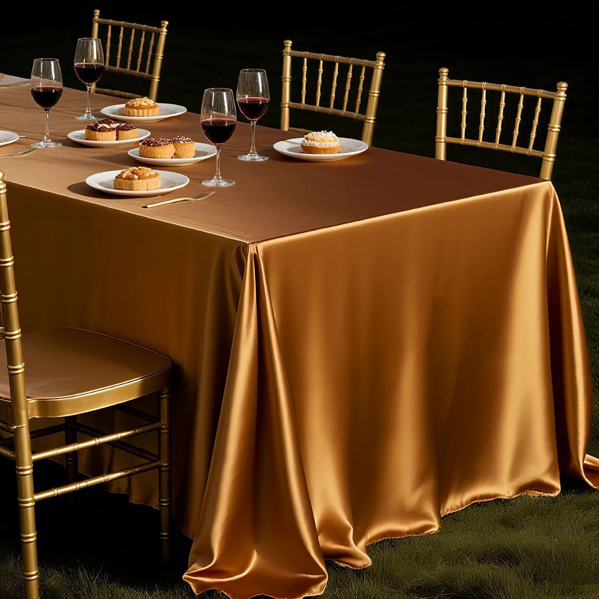 Nappe Mariage Marron Satiné Classe