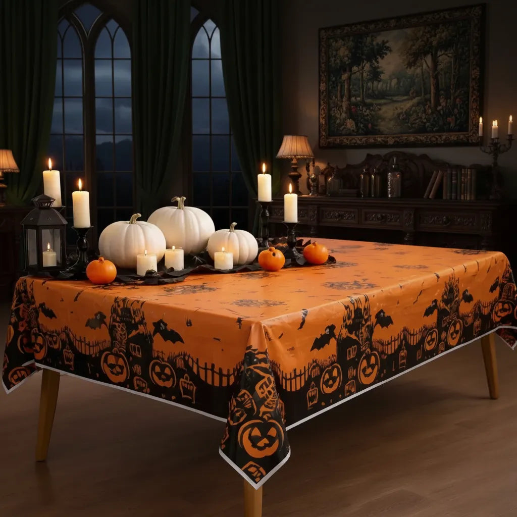 Nappe Orange Motifs Halloween 