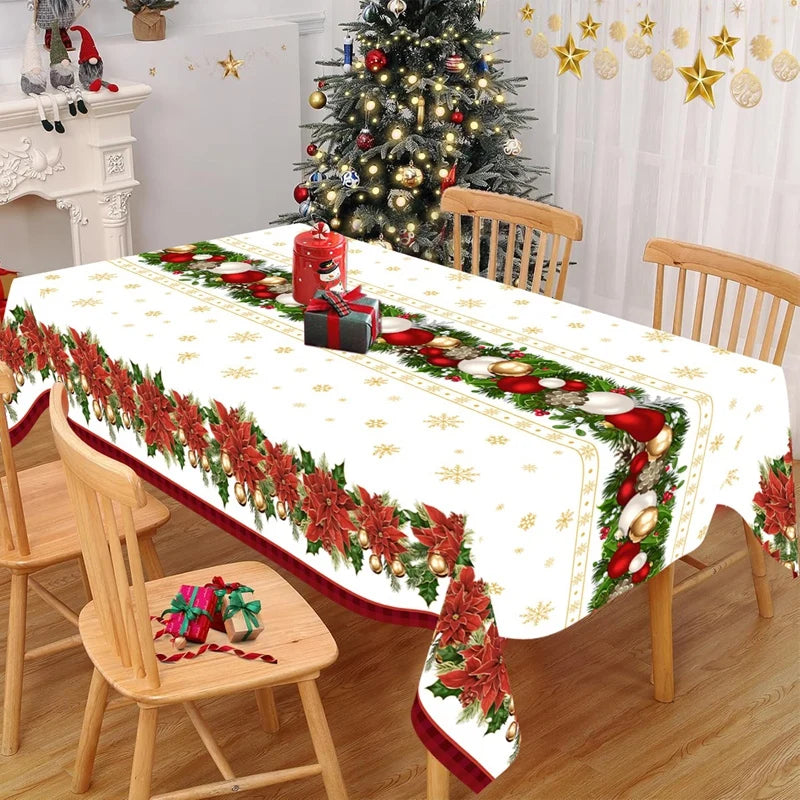 Nappe Plastique à Motifs Fleurs de Noël