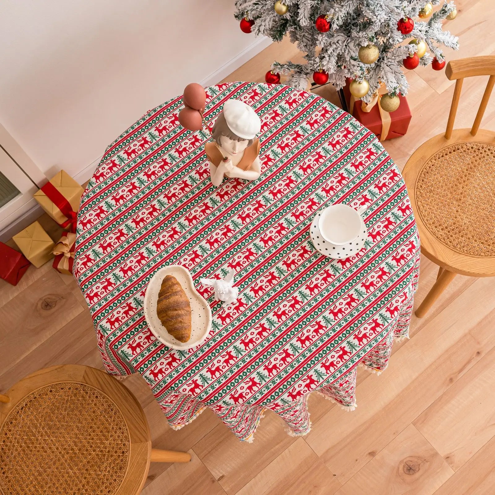 Nappe Ronde Thème Noël Design