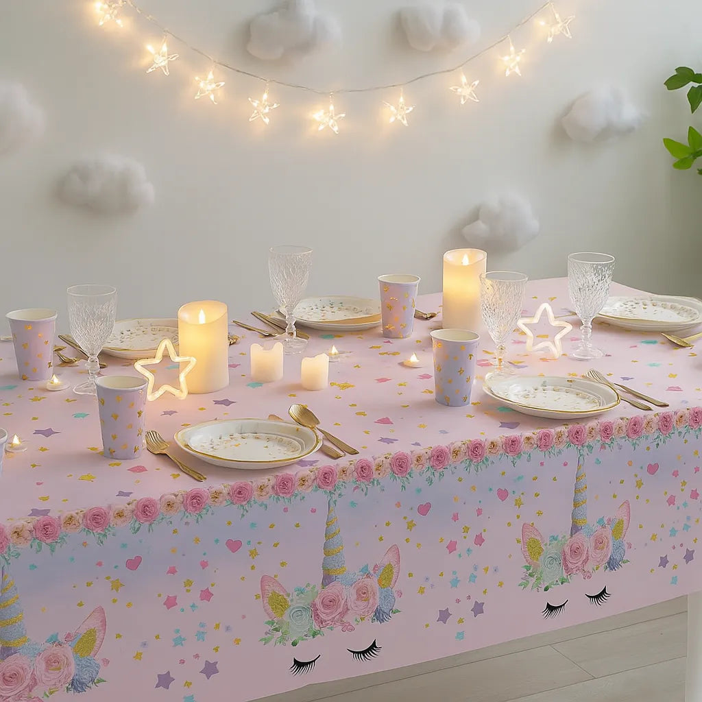 Nappe Rose Thème Licorne