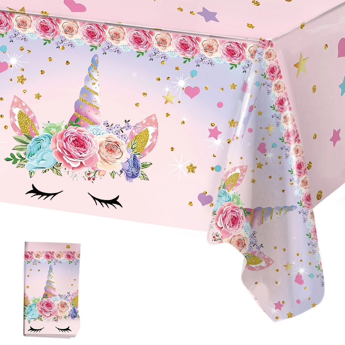 Nappe Rose Thème Licorne stylé