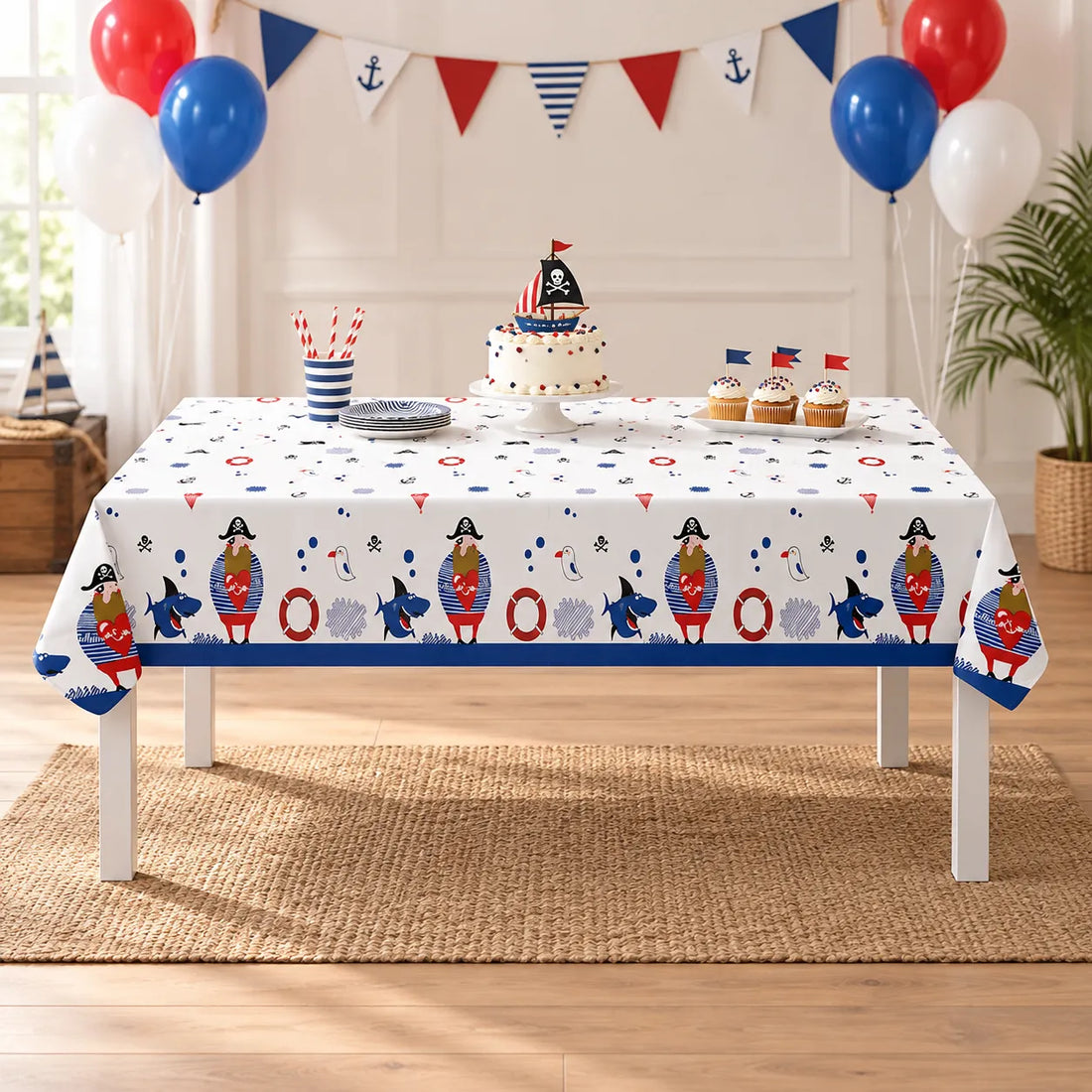 Nappe Thème Pirate Bleue Pratique