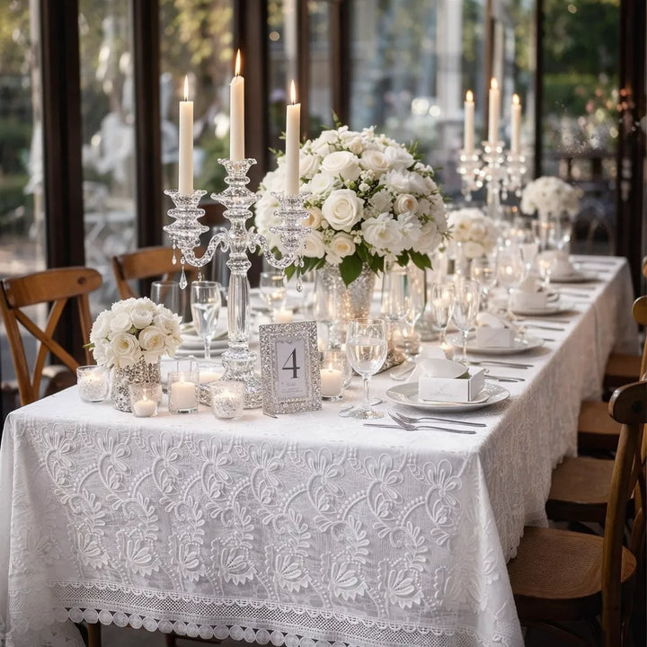 Nappe de Luxe Brodée Mariage