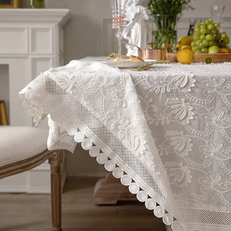Nappe de Luxe Brodée Mariage Originale
