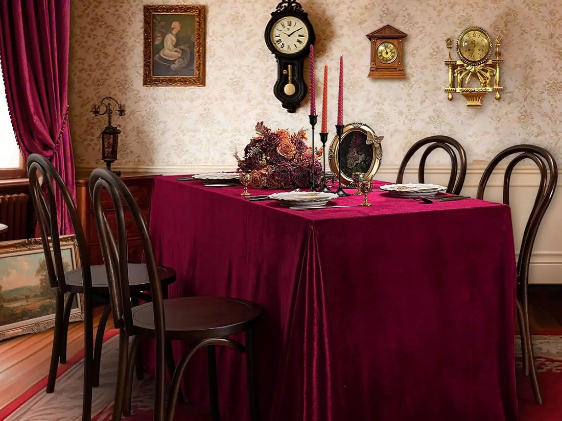 Nappe de Noël Bordeaux Veloutée