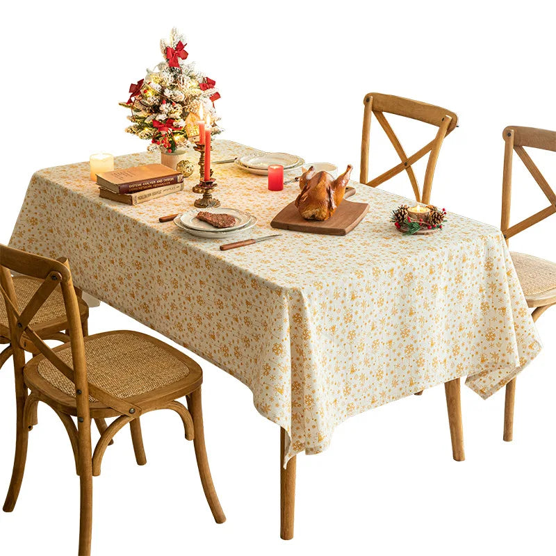 Nappe de Noël à Flocons Blanc