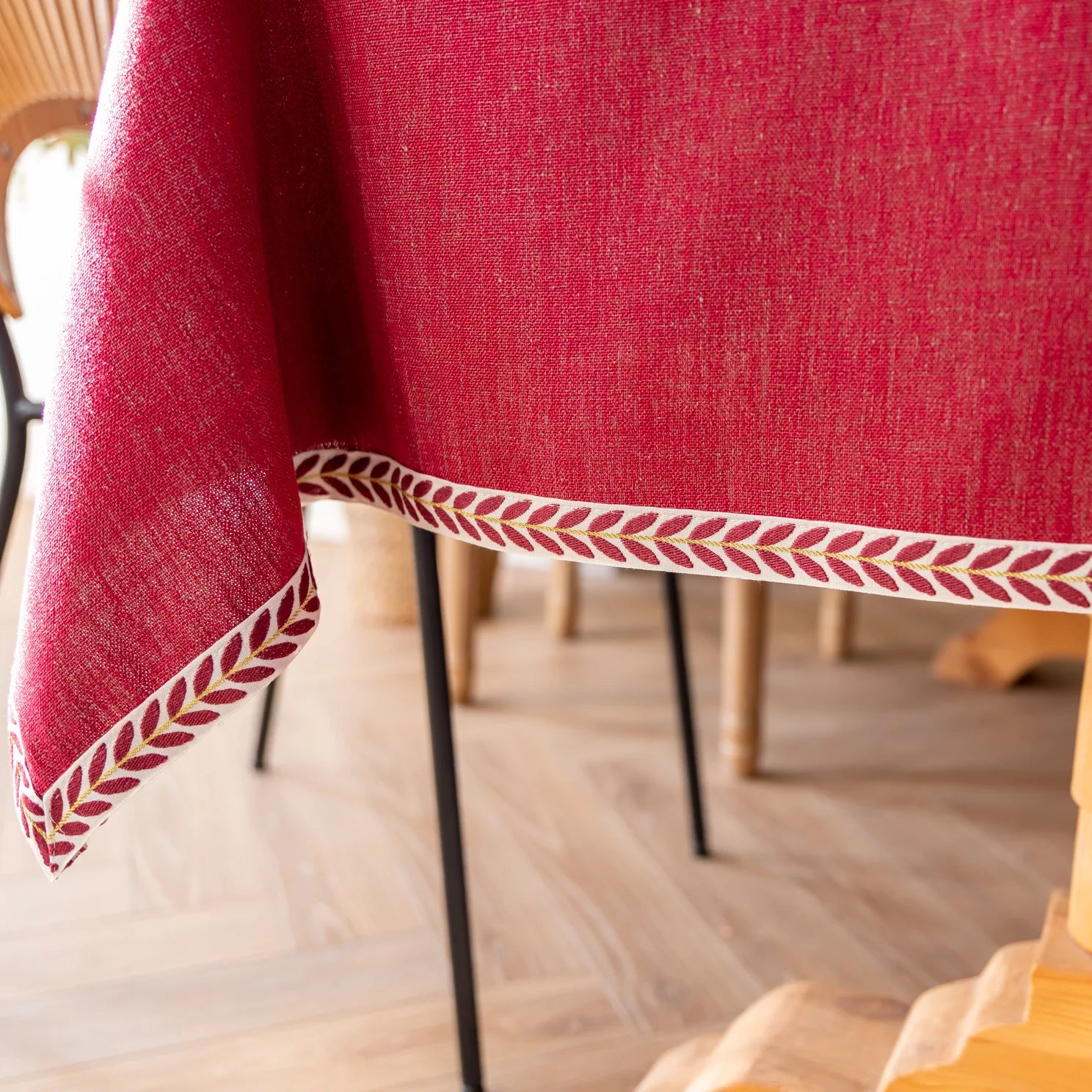 Nappe de Noël Rouge Minimaliste Chic