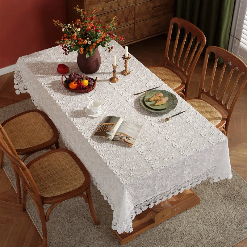 Nappe de Table Blanche Elégante Saint-Valentin