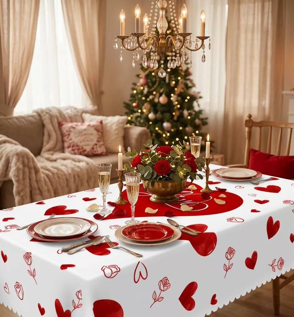 Nappe de Table Blanche Love Unique
