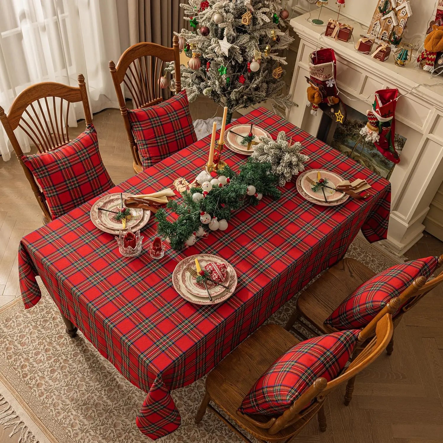 Nappe de Table à Carreaux de Noël