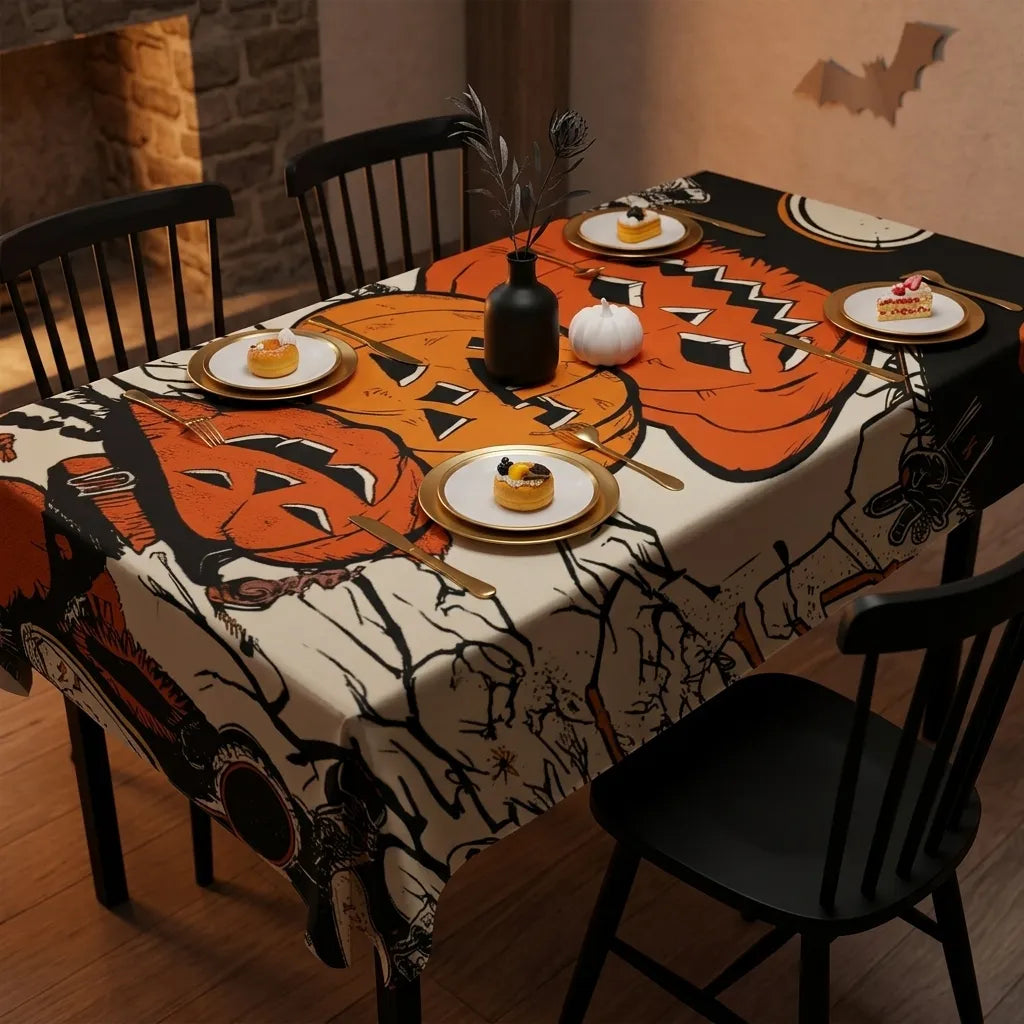 Nappe de Table Citrouilles Terrifiantes Unique