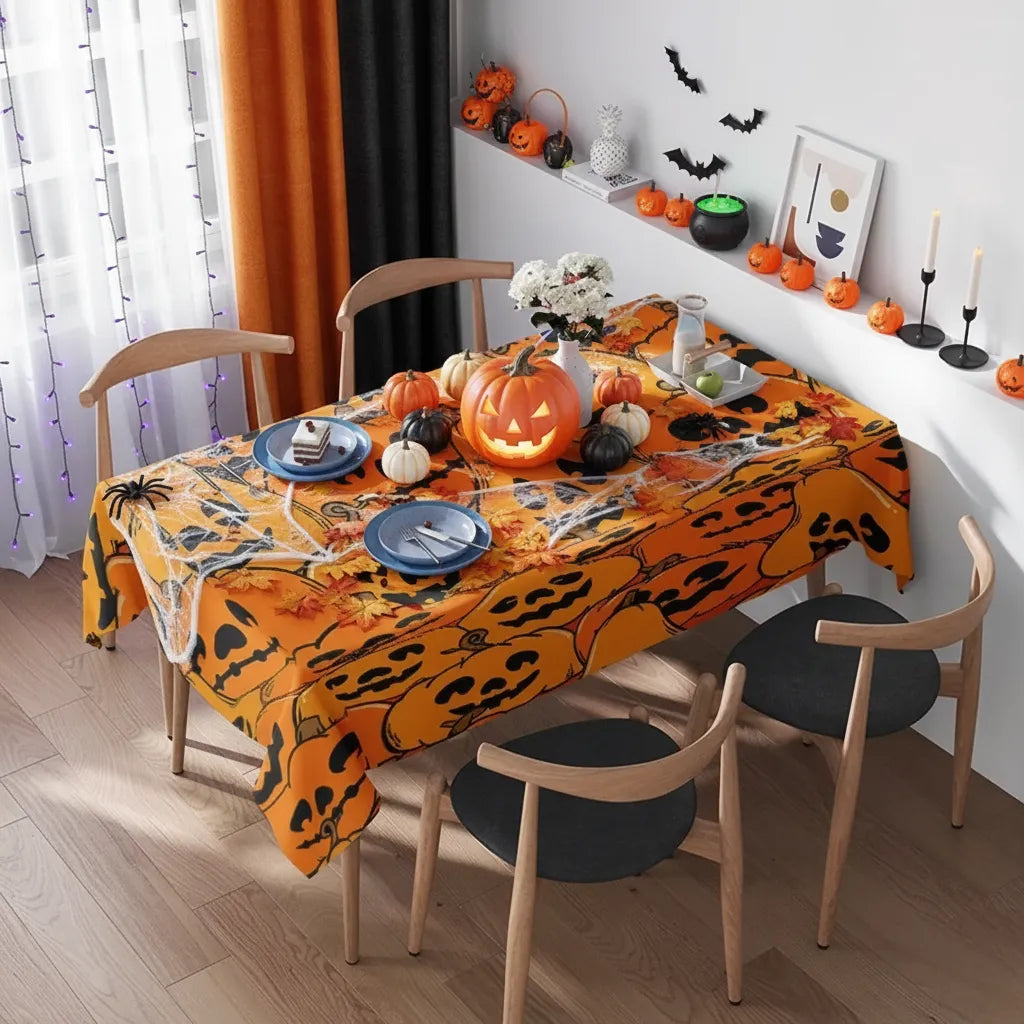 Nappe de Table Citrouilles pour Halloween
