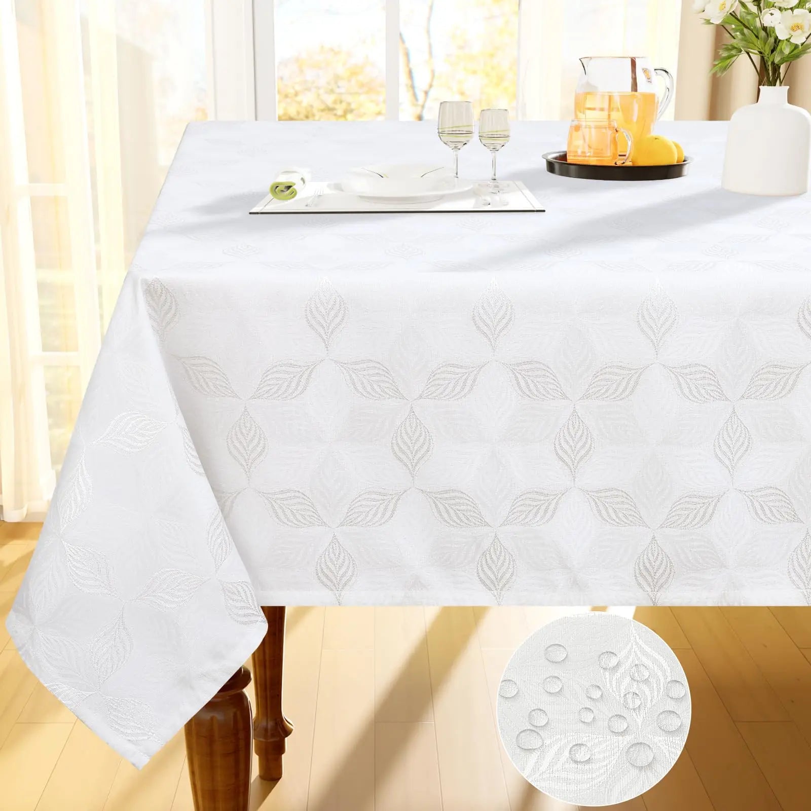 Nappe de Table Jacquard Beige