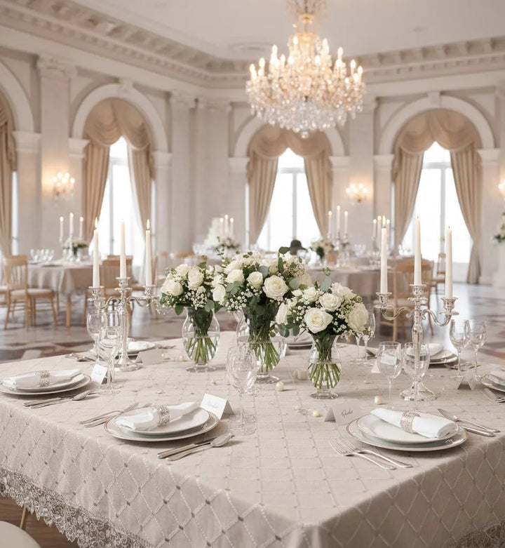 Nappe de Table Mariage Brodée