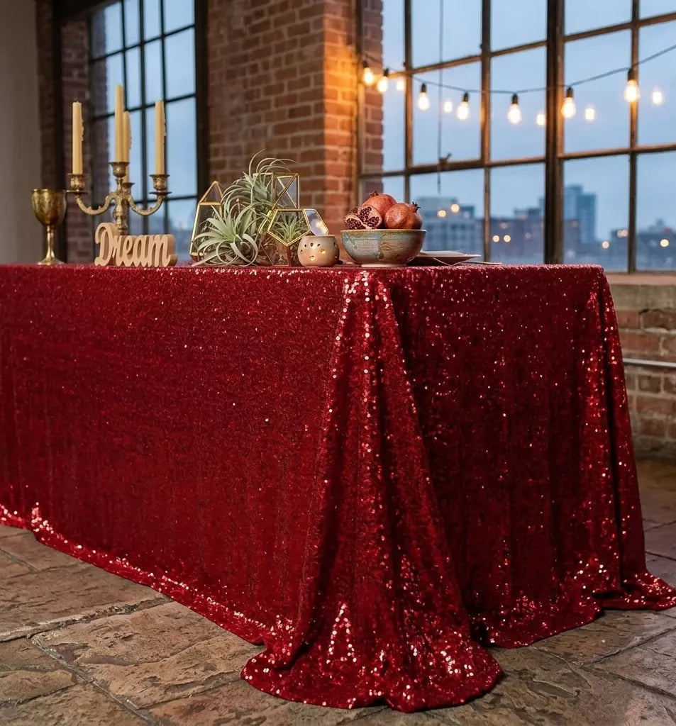 Nappe de Table Rouge à Paillettes Original