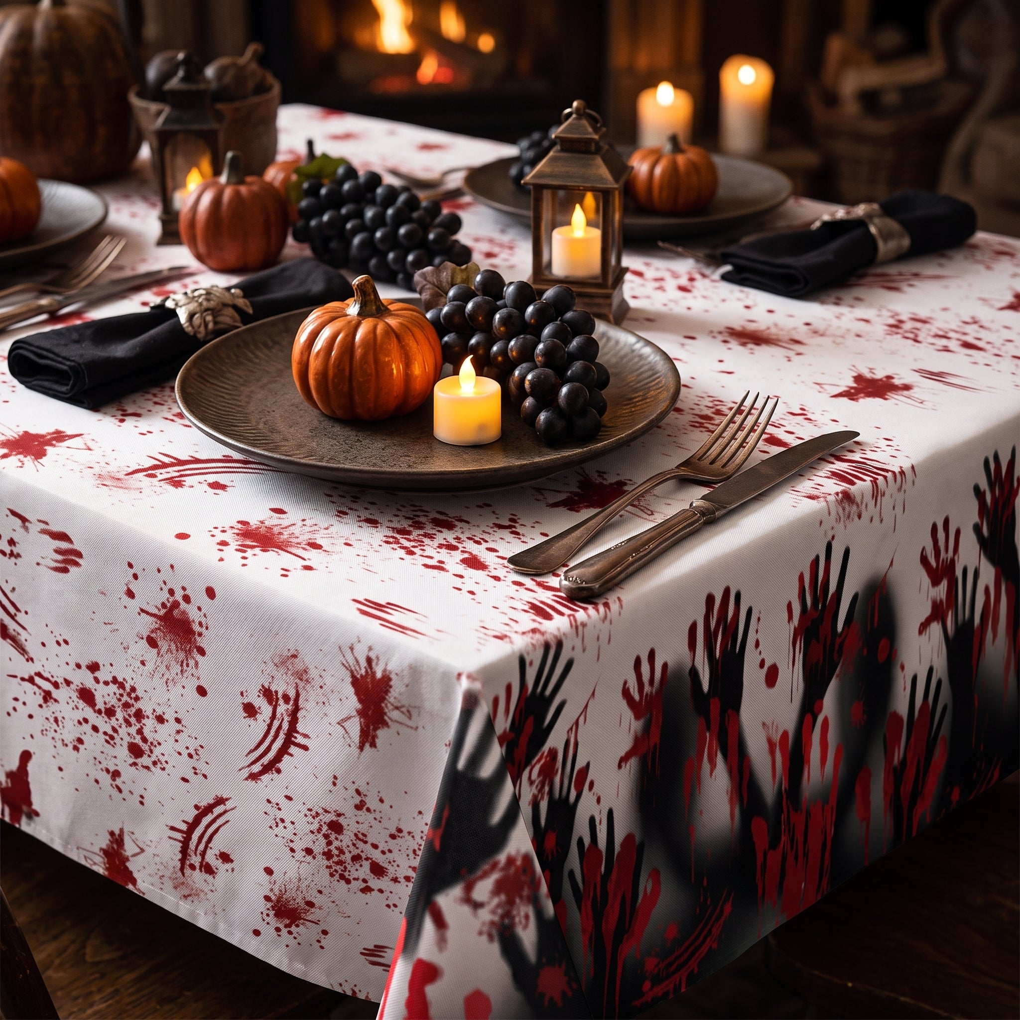 Nappe de table Halloween Empreinte de Mains