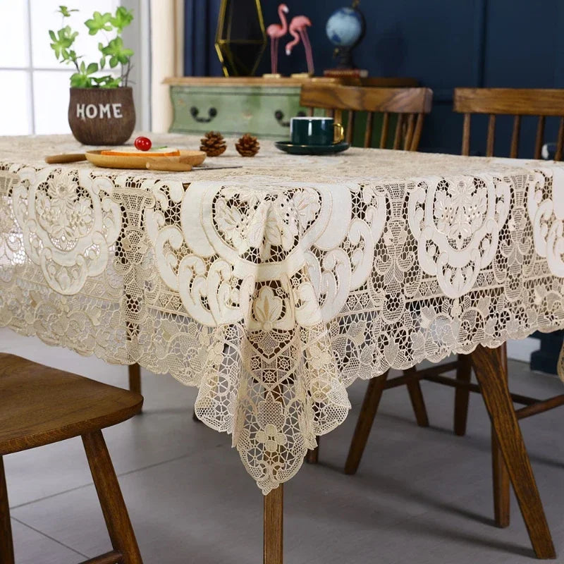 Nappe en Dentelle Beige Mariage Belle