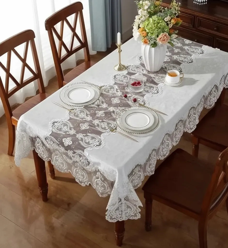 Nappe en Dentelle Chic Blanche Unique