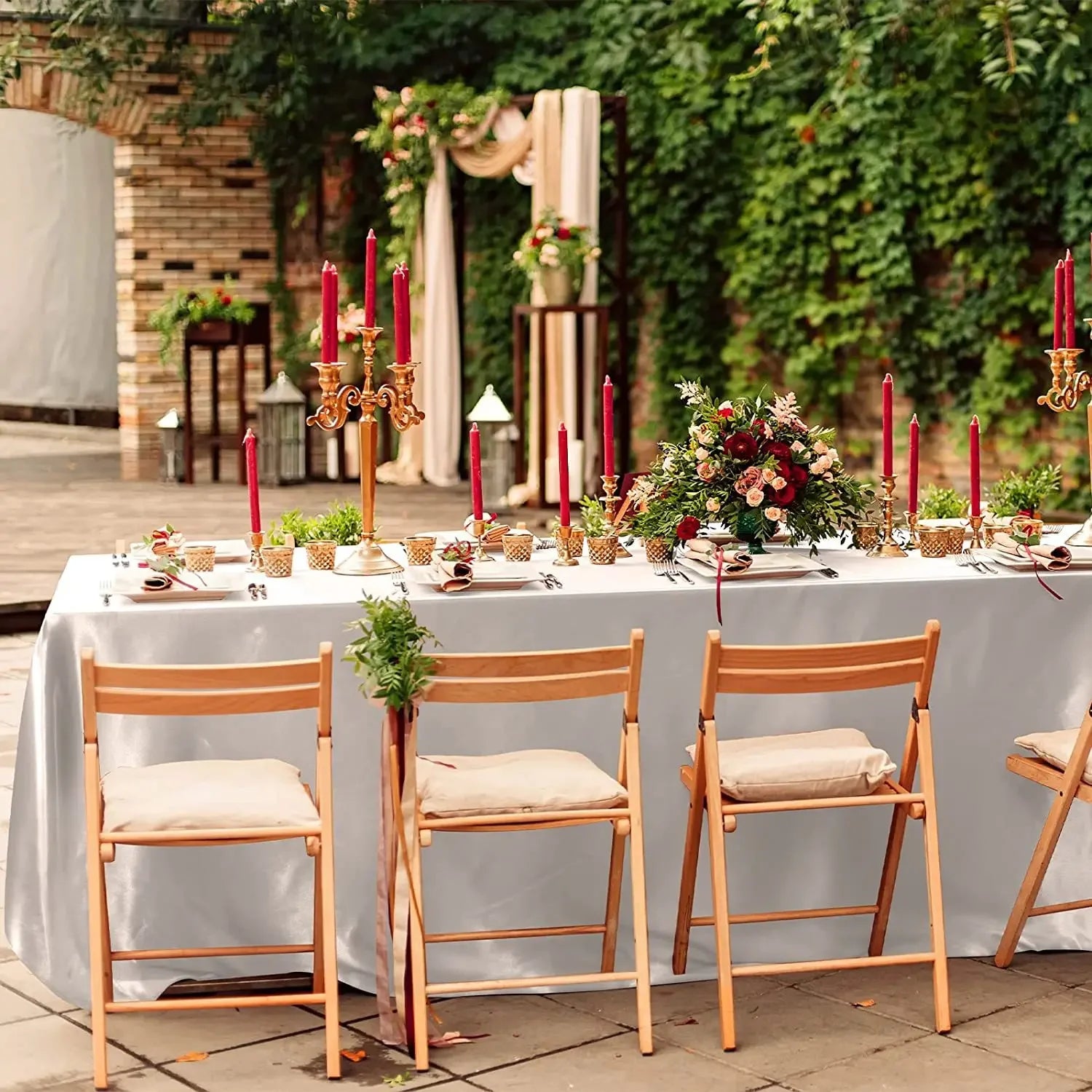 Nappe en Satin pour Mariage Grise