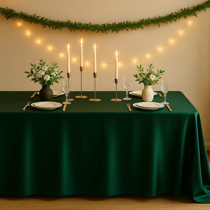 Nappe Élégante en Satin Vert
