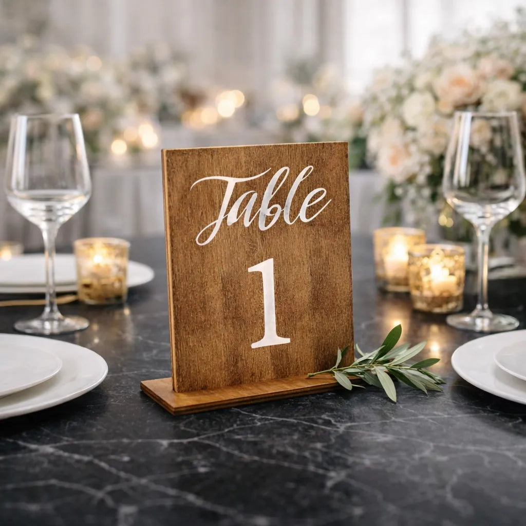 Numéro de Table Mariage Bois