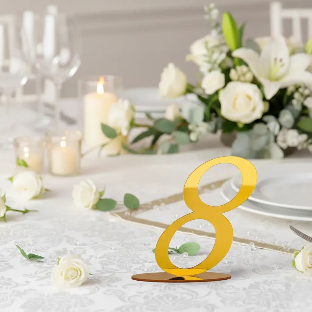 Numéro de Table Mariage Doré