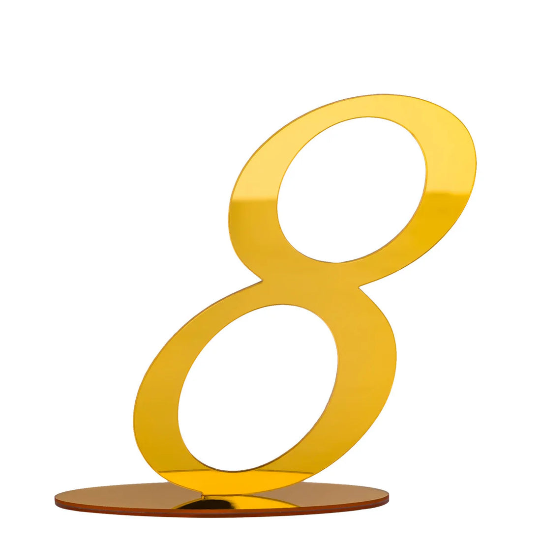 Numéro de Table Mariage Doré Huit