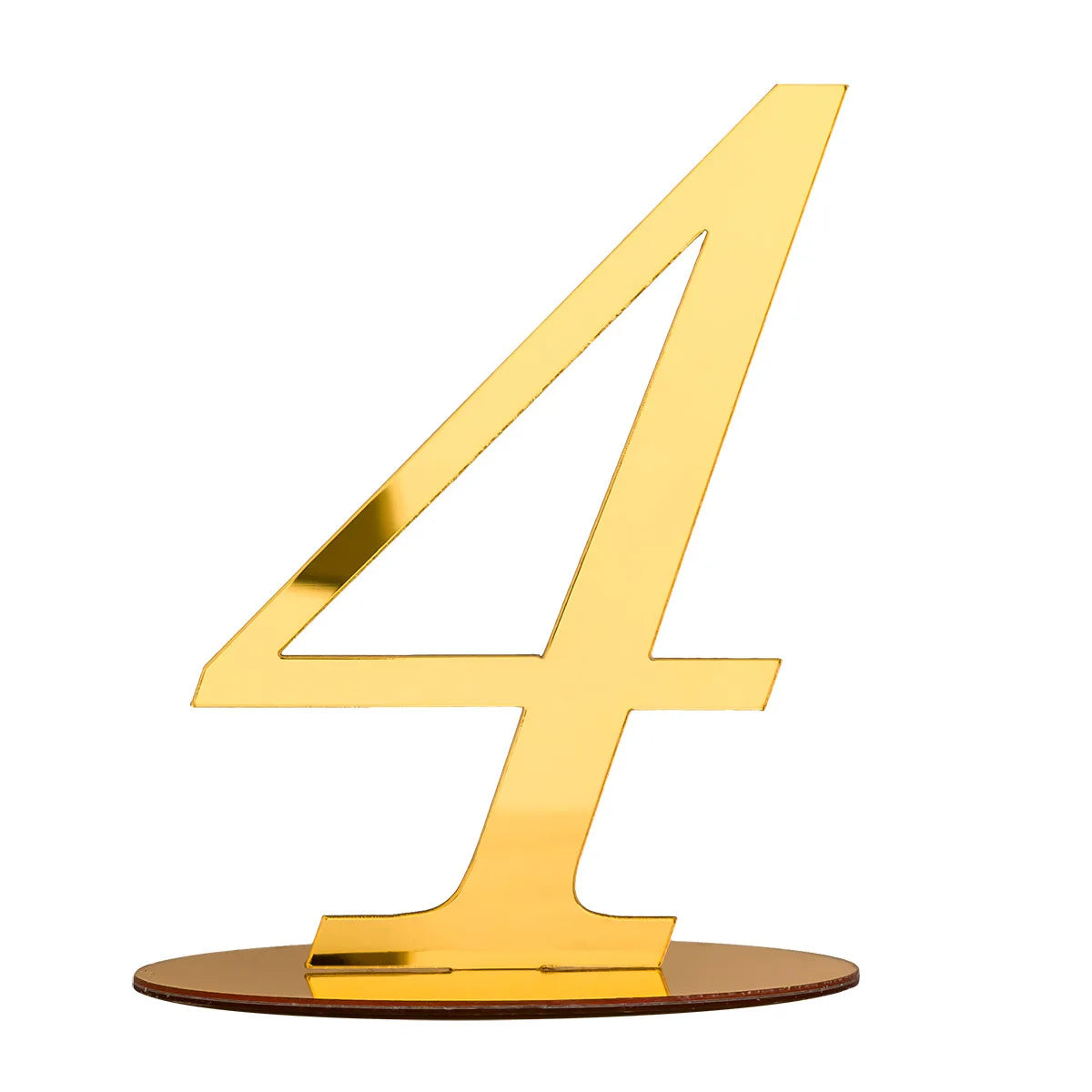 Numéro de Table Mariage Doré Quatre