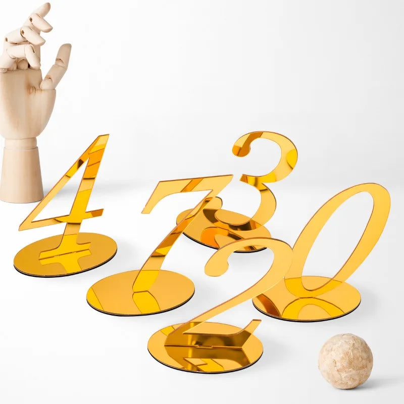 Numéro de Table Mariage Doré Raffiné