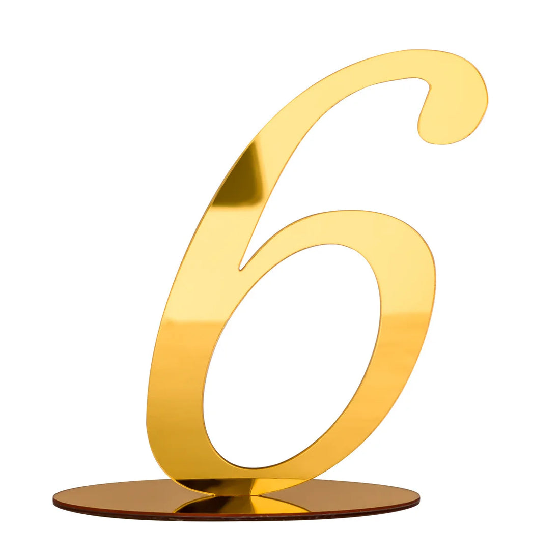 Numéro de Table Mariage Doré Six