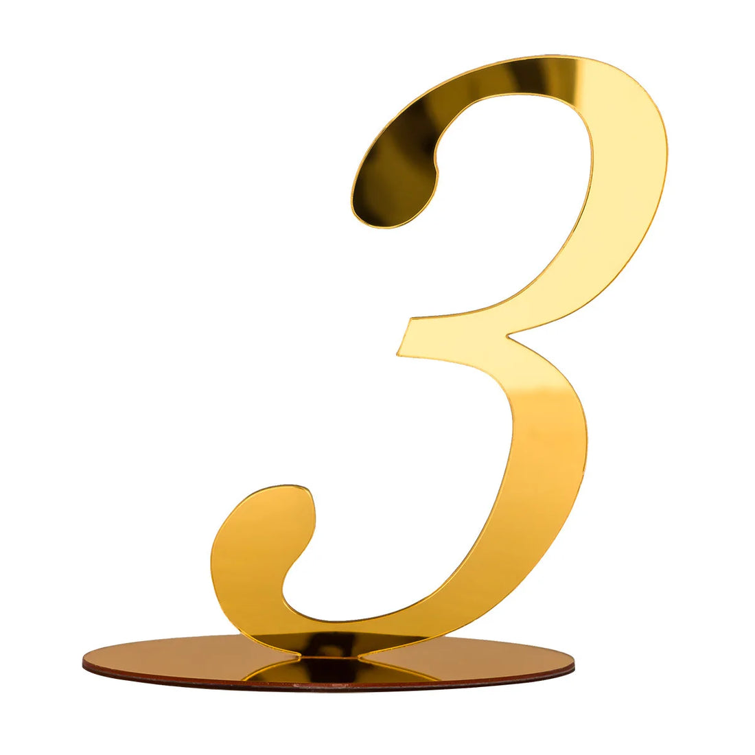 Numéro de Table Mariage Doré Trois