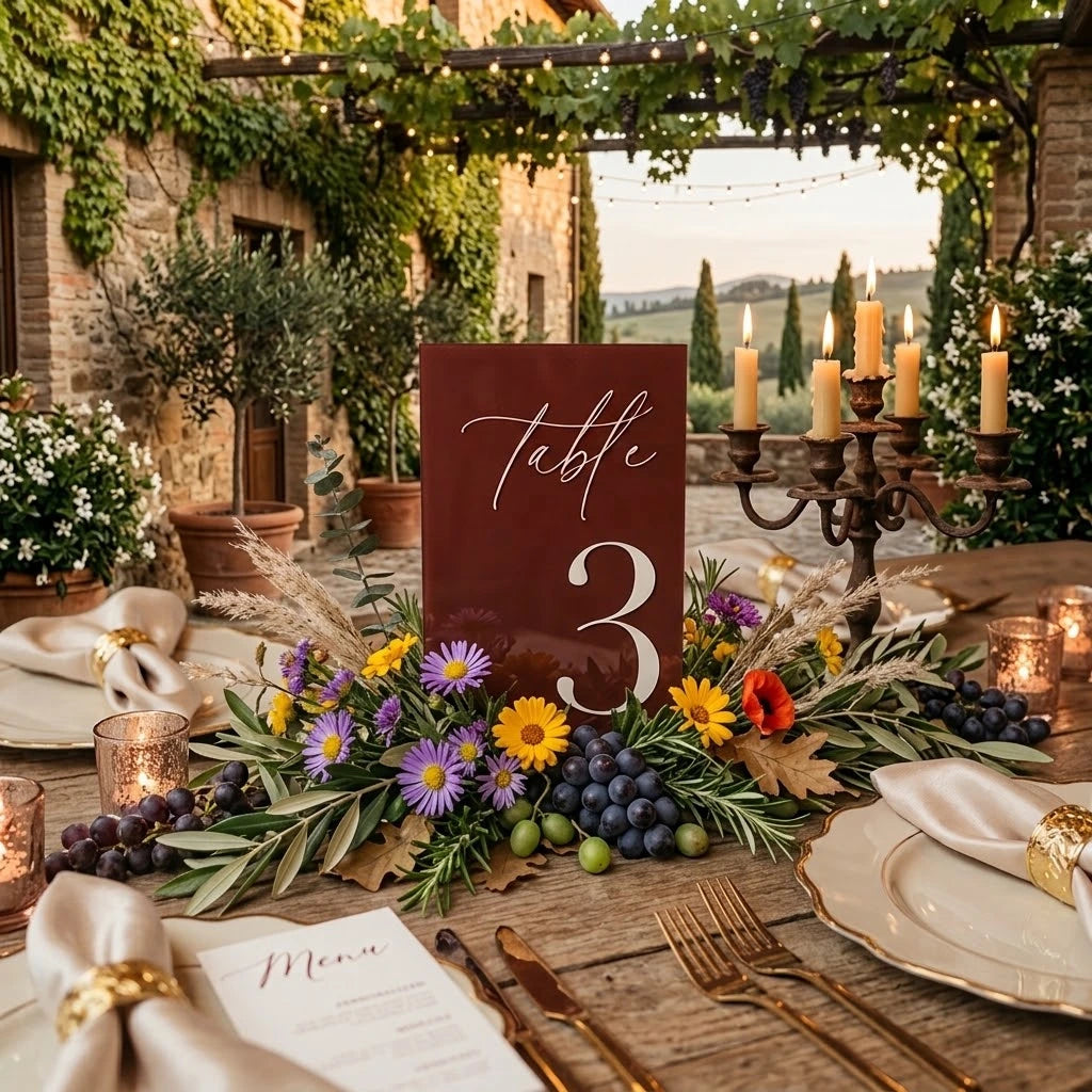 Numéro de Table Mariage Elégant Rose Gold sophistique