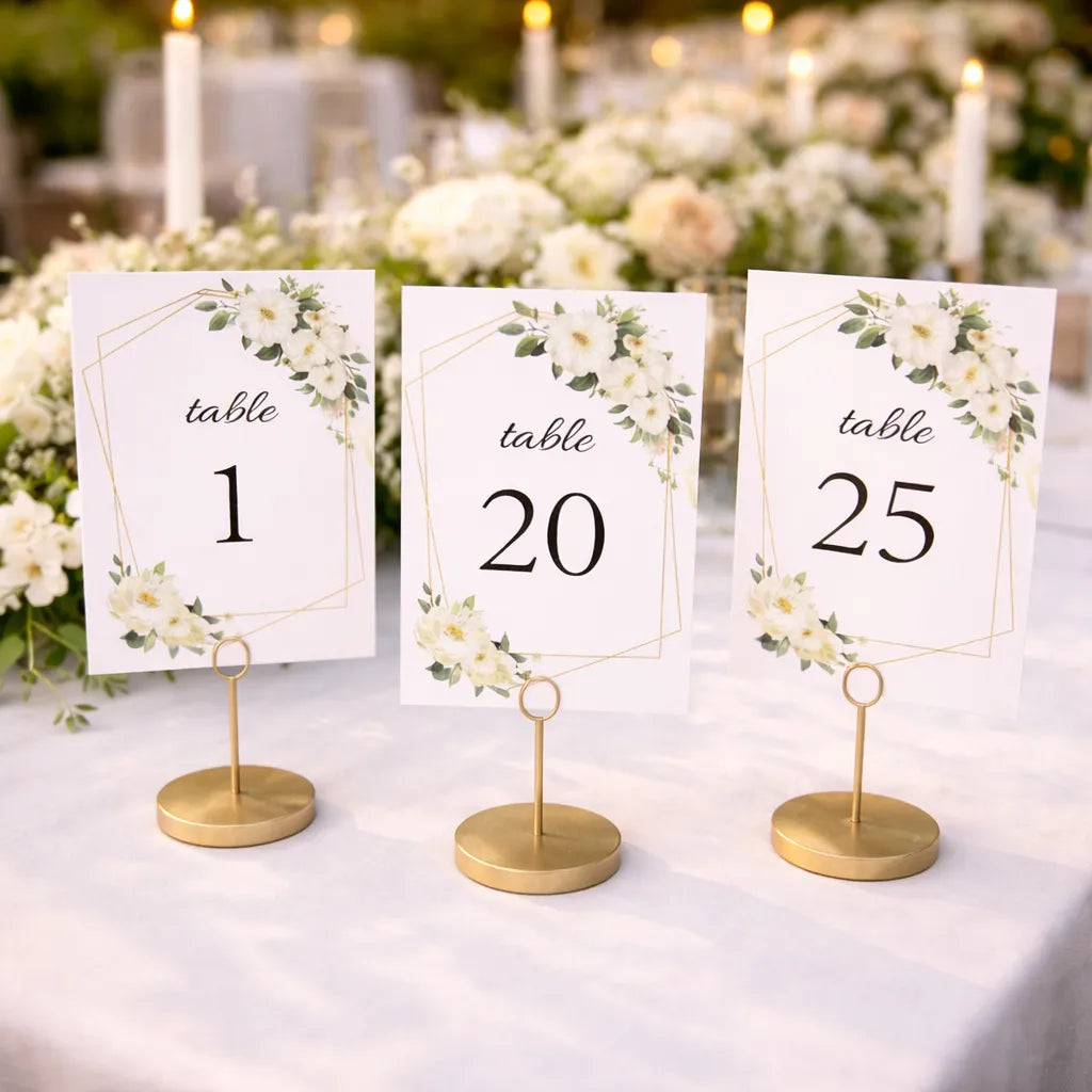 Numéro de Table Mariage Fleuri romantique