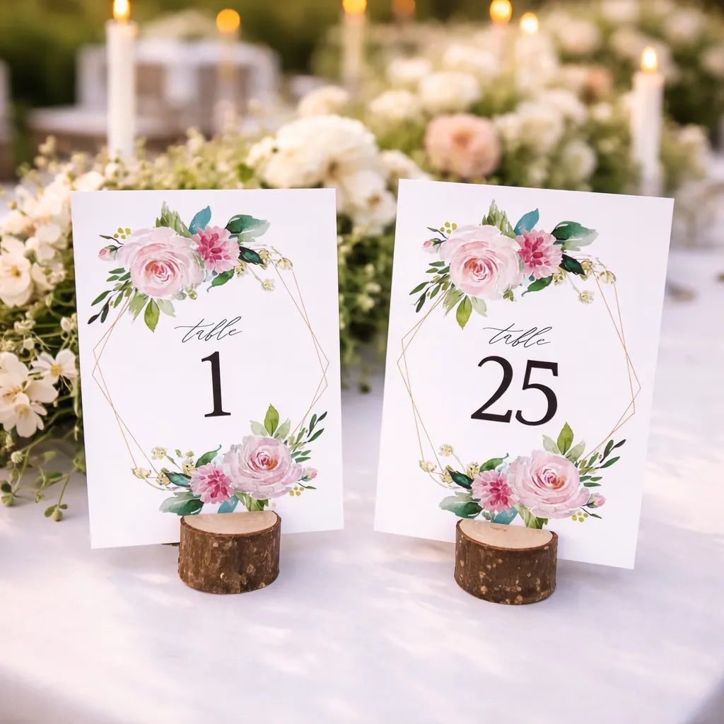 Numéro de Table Mariage Floral chic