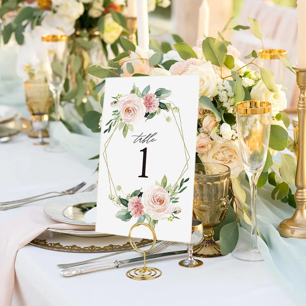 Numéro de Table Mariage Floral luxe