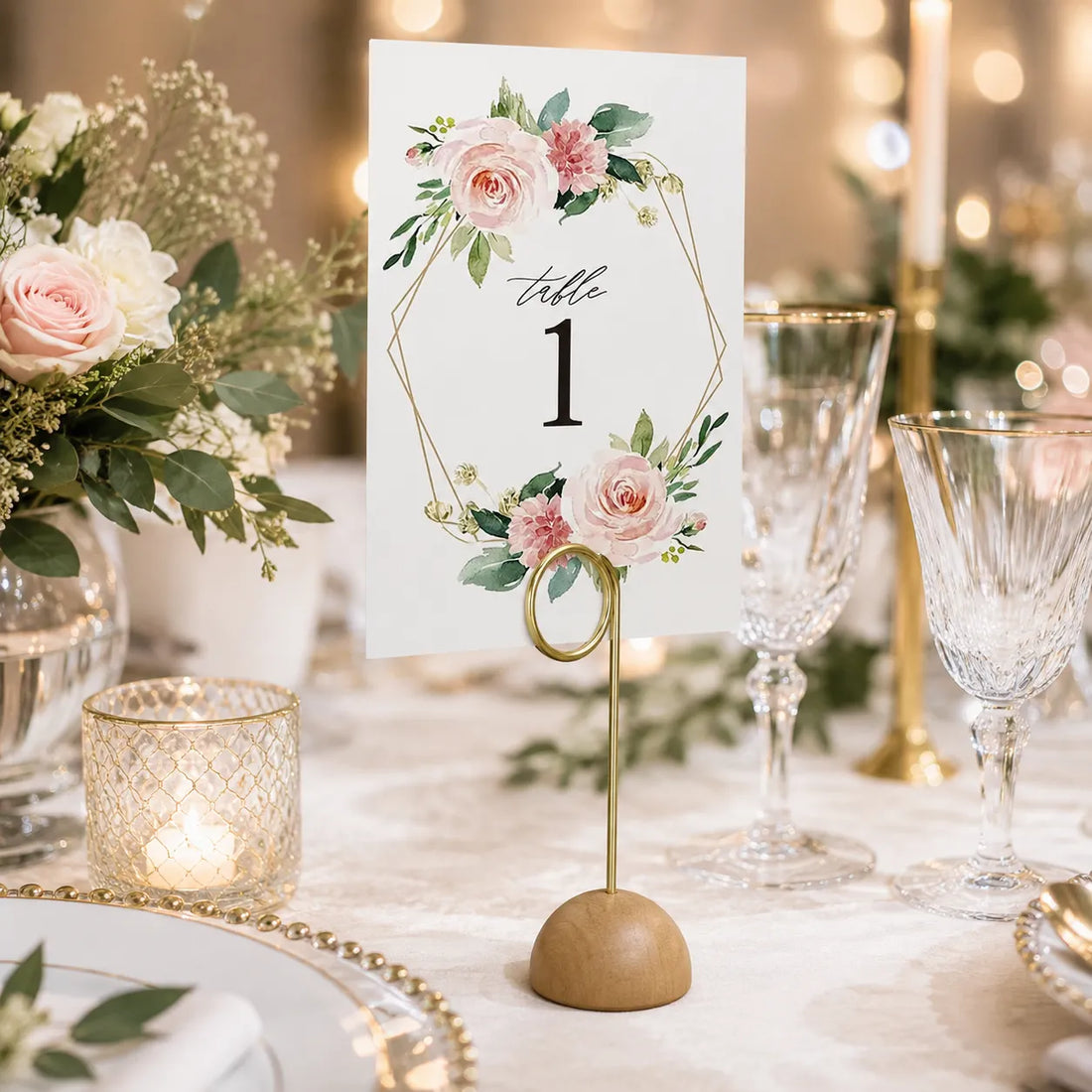 Numéro de Table Mariage Floral romantique