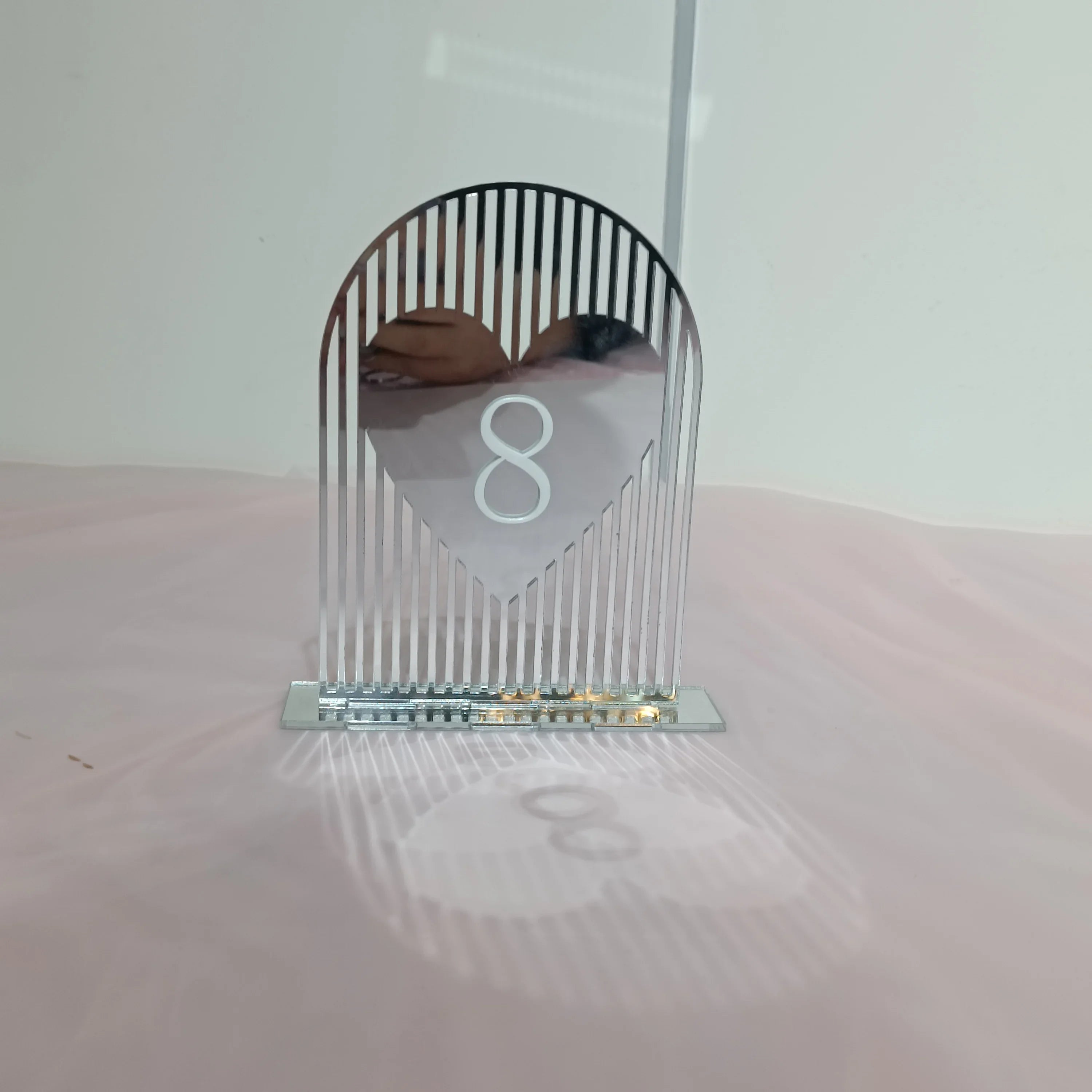 Numéro de Table Mariage Miroir à Cœur Chic