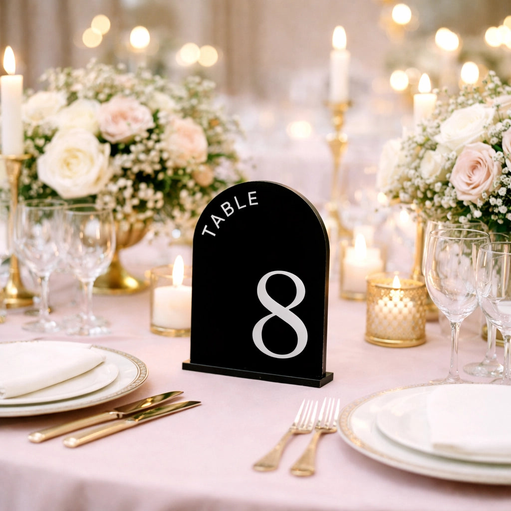 Numéro de Table Mariage Noir