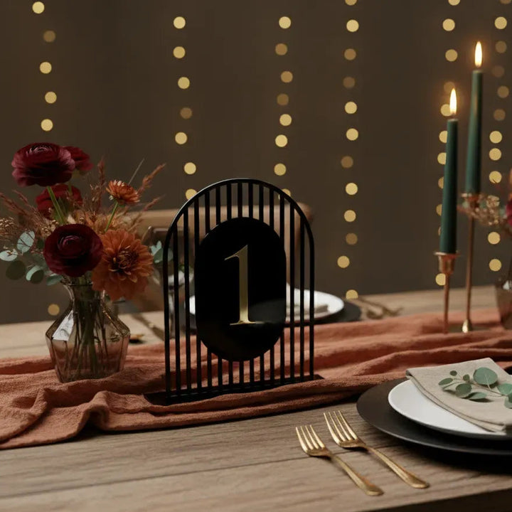 Numéro de Table Mariage Noir Original Affirmé