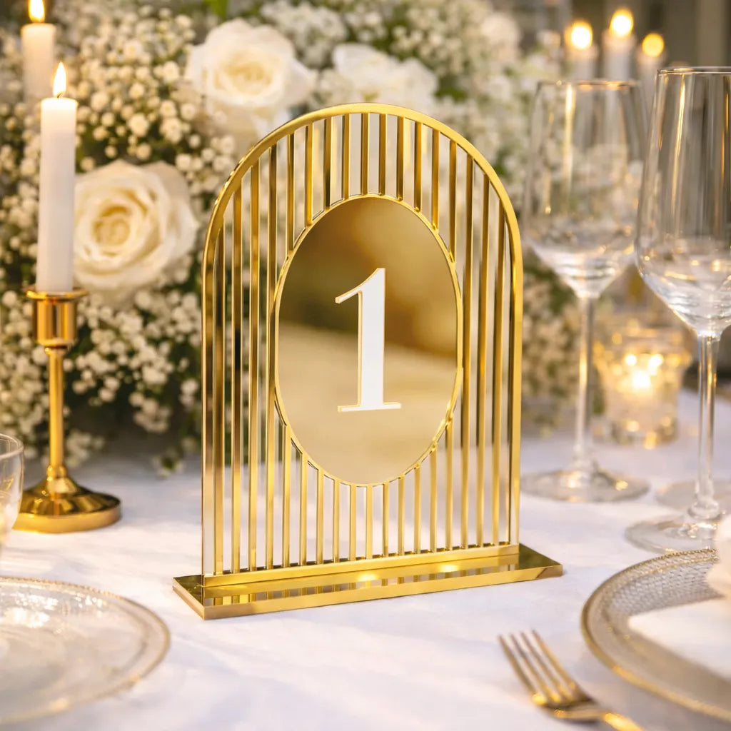 Numéro de Table Mariage Original en Acrylique élégant