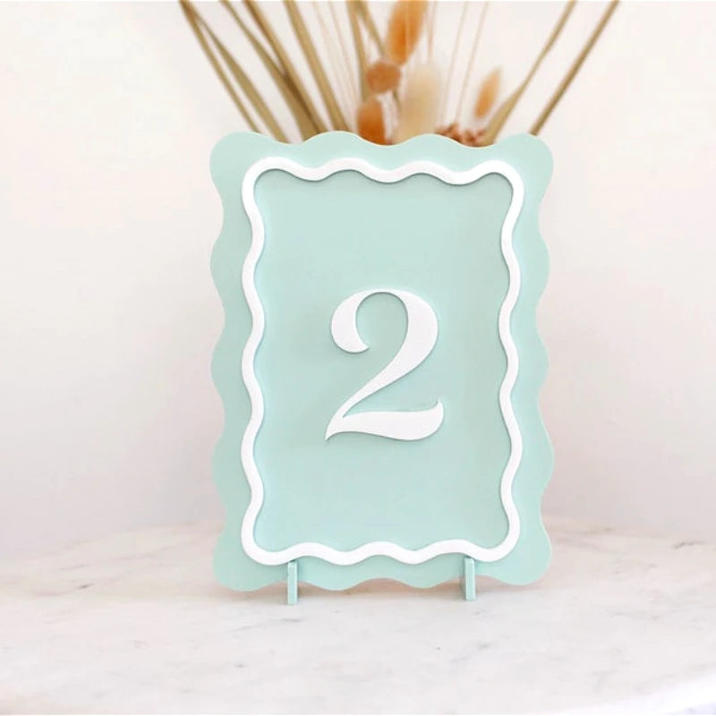 Numéro de Table Mariage Pastel Design